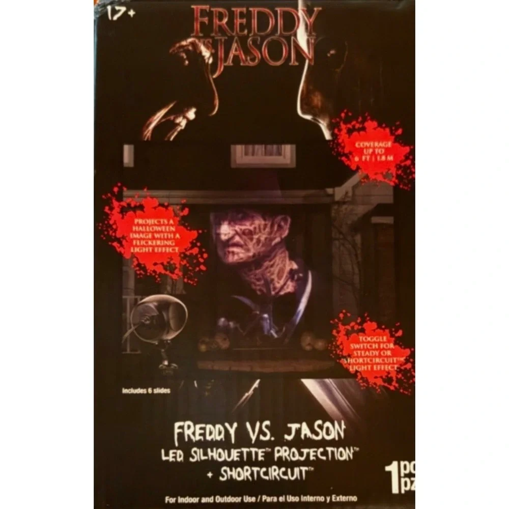 FREDDY VS. JASON LED Silhouette Projection Light + Short Circuit , 6 SLIDES NEW